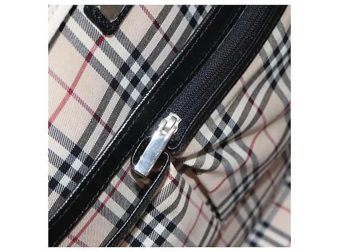 Borsa a mano in pelle nera e argento autentica BURBERRY 151783 Nero - vista 21