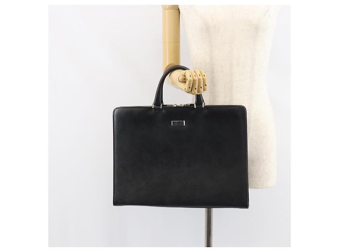 Borsa a mano in pelle nera e argento autentica BURBERRY 151783 Nero - vista 23