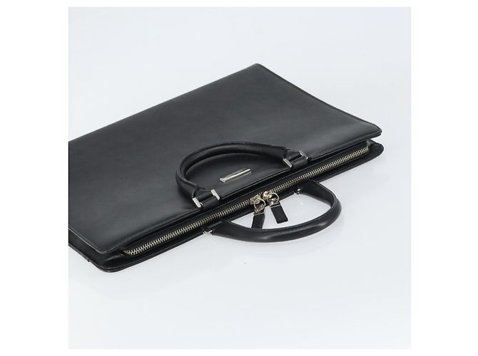 Borsa a mano in pelle nera e argento autentica BURBERRY 151783 Nero - vista 6