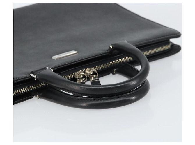 Borsa a mano in pelle nera e argento autentica BURBERRY 151783 Nero - vista 7