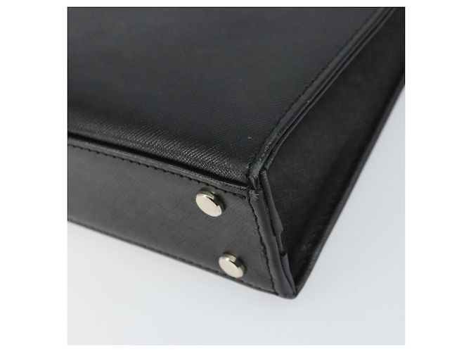 Borsa a mano in pelle nera e argento autentica BURBERRY 151783 Nero - vista 9