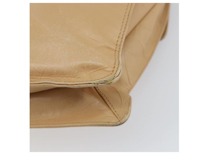 Borsa a Spalla CHANEL in Pelle di Agnello Beige Oro CC Auth BA9196 D'oro - vista 12