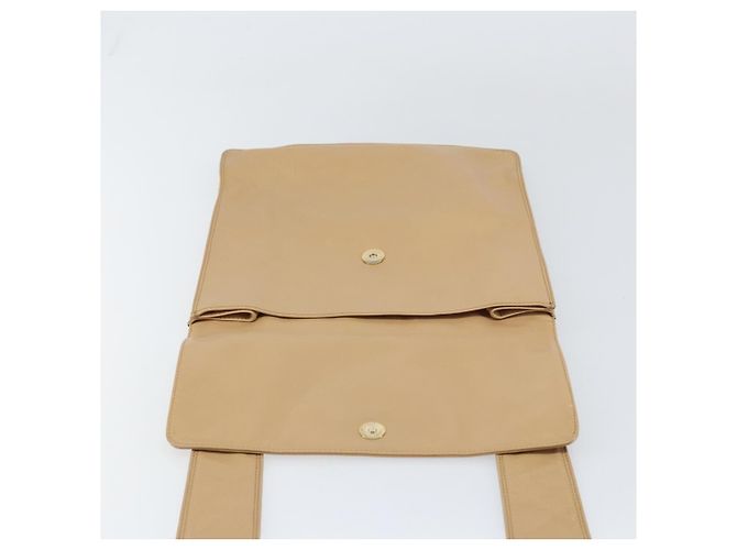 Borsa a Spalla CHANEL in Pelle di Agnello Beige Oro CC Auth BA9196 D'oro - vista 14