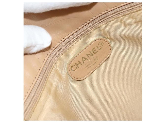 Borsa a Spalla CHANEL in Pelle di Agnello Beige Oro CC Auth BA9196 D'oro - vista 15