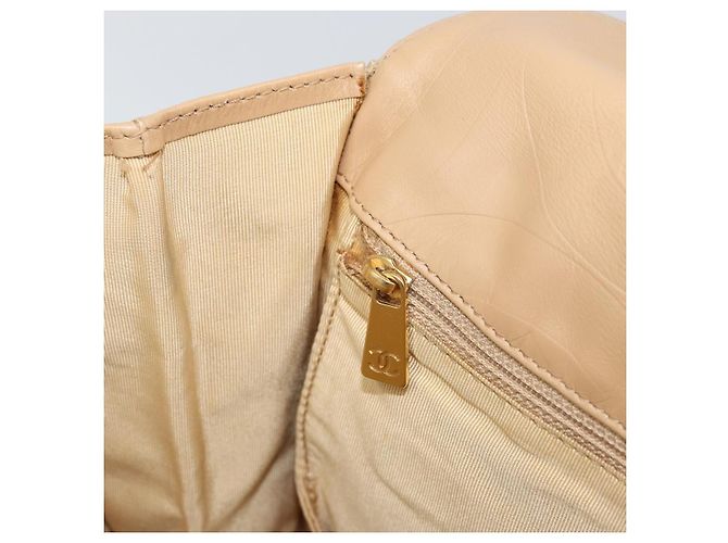 Borsa a Spalla CHANEL in Pelle di Agnello Beige Oro CC Auth BA9196 D'oro - vista 19