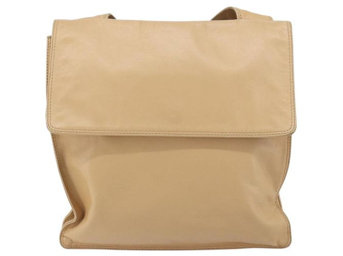 Borsa a Spalla CHANEL in Pelle di Agnello Beige Oro CC Auth BA9196 D'oro - vista 2
