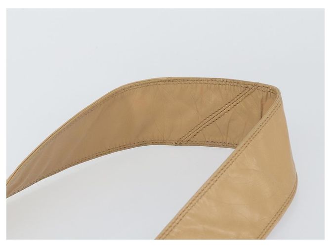 Borsa a Spalla CHANEL in Pelle di Agnello Beige Oro CC Auth BA9196 D'oro - vista 8