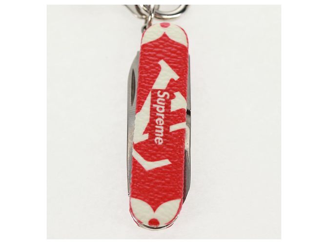 LOUIS VUITTON Monogramma LV �~ Supreme Portachiavi Strumento da Tasca MP2070 LV Auth 160894SM Rosso - vista 2