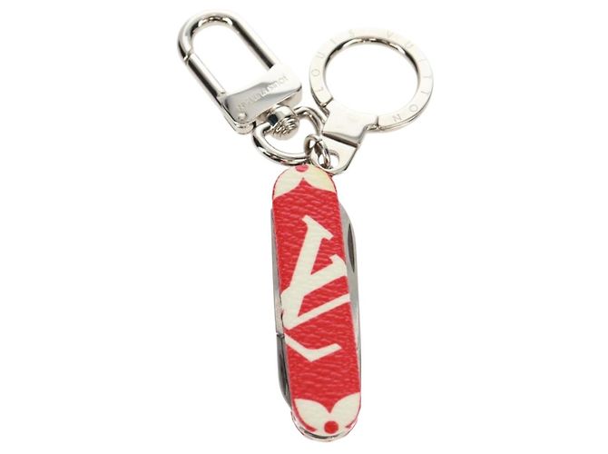 LOUIS VUITTON Monogramma LV �~ Supreme Portachiavi Strumento da Tasca MP2070 LV Auth 160894SM Rosso - vista 5