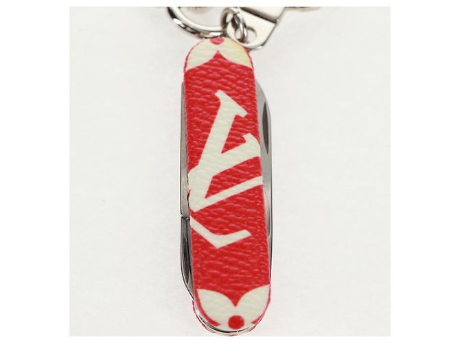 LOUIS VUITTON Monogramma LV �~ Supreme Portachiavi Strumento da Tasca MP2070 LV Auth 160894SM Rosso - vista 6
