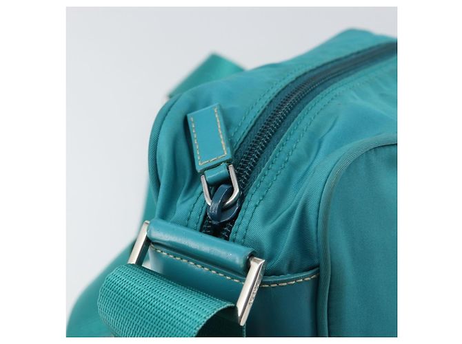Borsa a Spalla PRADA in Nylon Blu Turchese Argento Autentica 157870 - vista 10