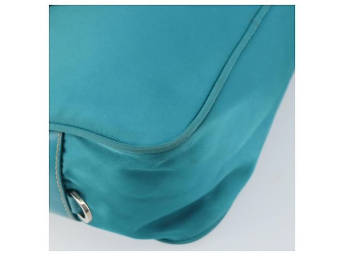 Borsa a Spalla PRADA in Nylon Blu Turchese Argento Autentica 157870 - vista 14