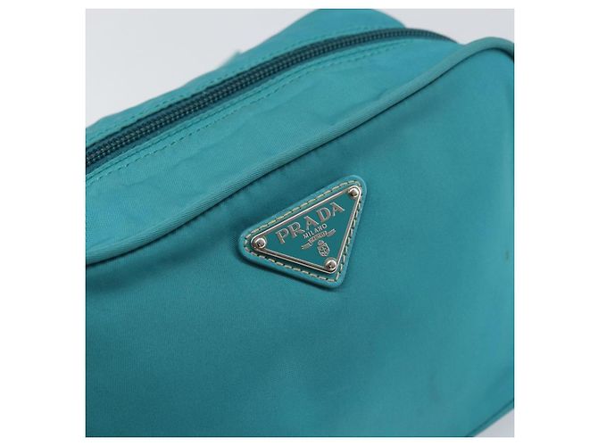 Borsa a Spalla PRADA in Nylon Blu Turchese Argento Autentica 157870 - vista 17
