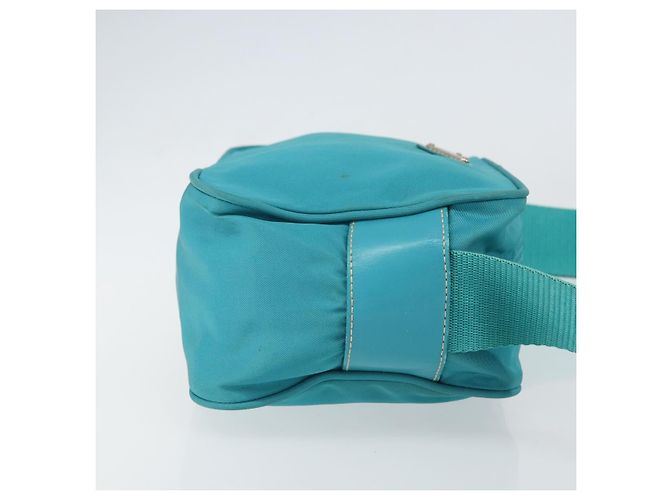 Borsa a Spalla PRADA in Nylon Blu Turchese Argento Autentica 157870 - vista 3
