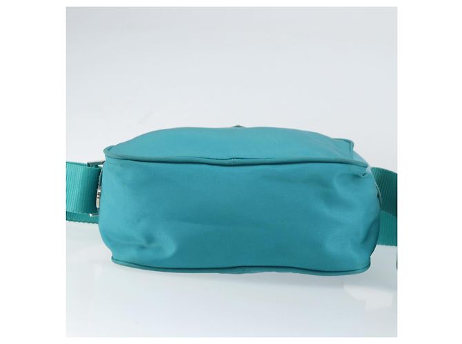 Borsa a Spalla PRADA in Nylon Blu Turchese Argento Autentica 157870 - vista 5