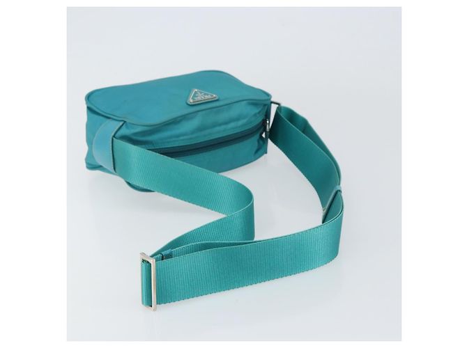 Borsa a Spalla PRADA in Nylon Blu Turchese Argento Autentica 157870 - vista 7