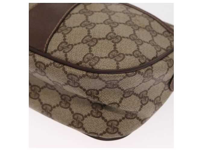 Borsa Sherry Line GG Supreme Web di GUCCI in PVC beige e oro 001 904 2032 Auth 160592 D'oro - vista 11