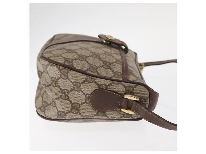 Borsa Sherry Line GG Supreme Web di GUCCI in PVC beige e oro 001 904 2032 Auth 160592 D'oro - vista 4