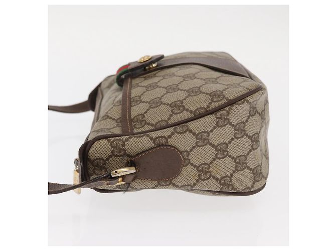 Borsa Sherry Line GG Supreme Web di GUCCI in PVC beige e oro 001 904 2032 Auth 160592 D'oro - vista 5
