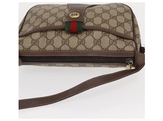 Borsa Sherry Line GG Supreme Web di GUCCI in PVC beige e oro 001 904 2032 Auth 160592 D'oro - vista 6