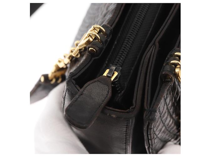 BALLY Borsa a Spalla in Pelle Nera e Oro Auth BA9031 Nero D'oro - vista 10