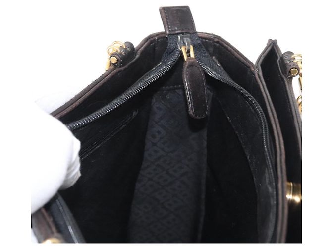 BALLY Borsa a Spalla in Pelle Nera e Oro Auth BA9031 Nero D'oro - vista 19