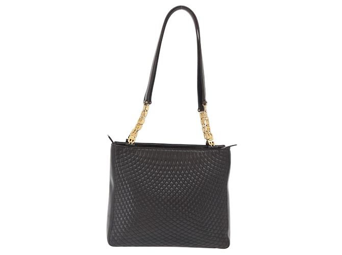 BALLY Borsa a Spalla in Pelle Nera e Oro Auth BA9031 Nero D'oro - vista 2
