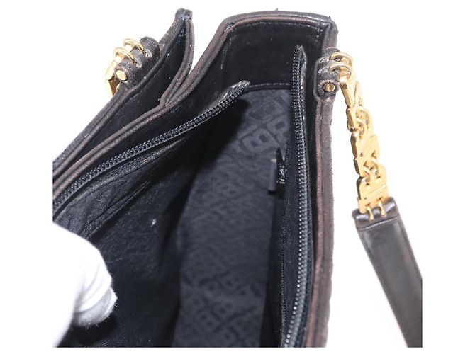 BALLY Borsa a Spalla in Pelle Nera e Oro Auth BA9031 Nero D'oro - vista 20