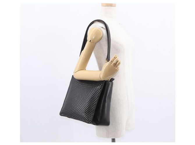 BALLY Borsa a Spalla in Pelle Nera e Oro Auth BA9031 Nero D'oro - vista 24