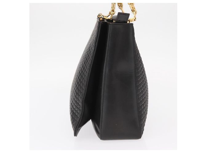 BALLY Borsa a Spalla in Pelle Nera e Oro Auth BA9031 Nero D'oro - vista 3