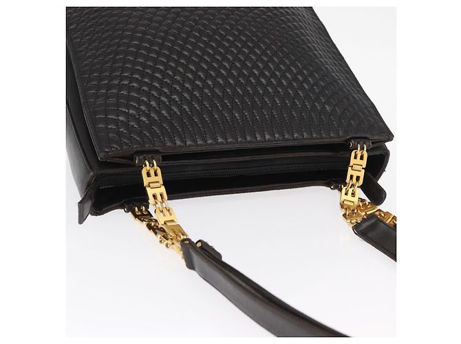 BALLY Borsa a Spalla in Pelle Nera e Oro Auth BA9031 Nero D'oro - vista 6