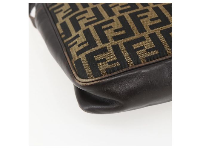Sac à bandoulière en toile Zucca FENDI noir et marron Auth 158420 - vue 14