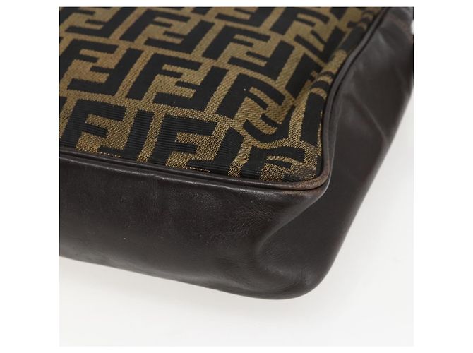 Sac à bandoulière en toile Zucca FENDI noir et marron Auth 158420 - vue 15