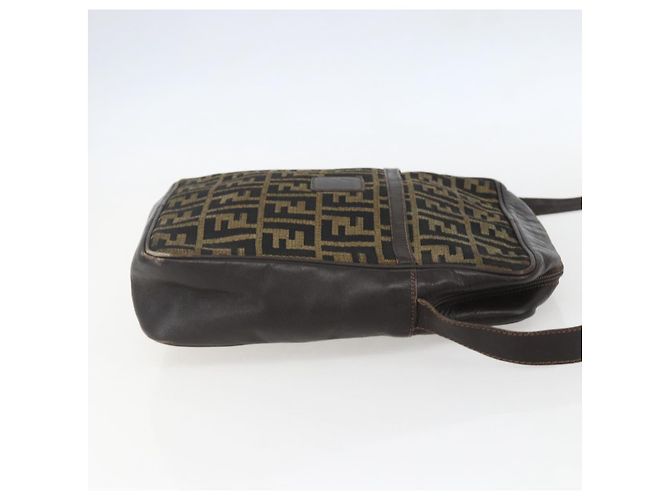 Sac à bandoulière en toile Zucca FENDI noir et marron Auth 158420 - vue 4