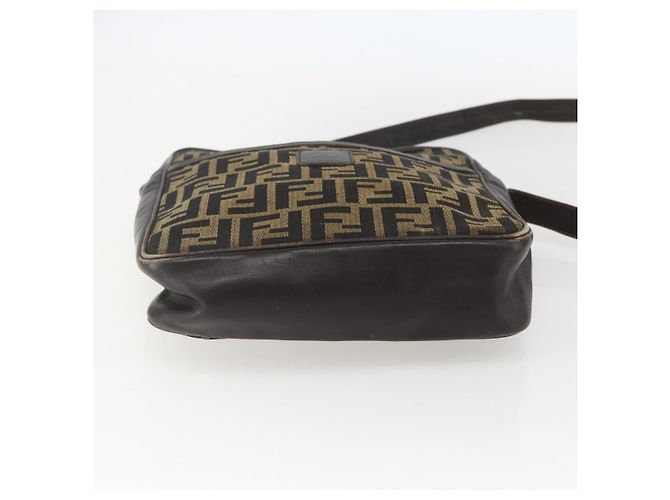Sac à bandoulière en toile Zucca FENDI noir et marron Auth 158420 - vue 5
