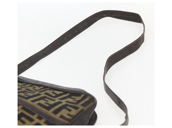 Sac à bandoulière en toile Zucca FENDI noir et marron Auth 158420 - vue 8