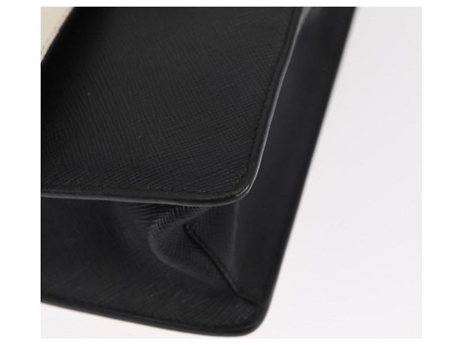 PRADA Schultertasche aus Leder mit Kette Weiß Silber Authentisch bs32042 - Ansicht 15
