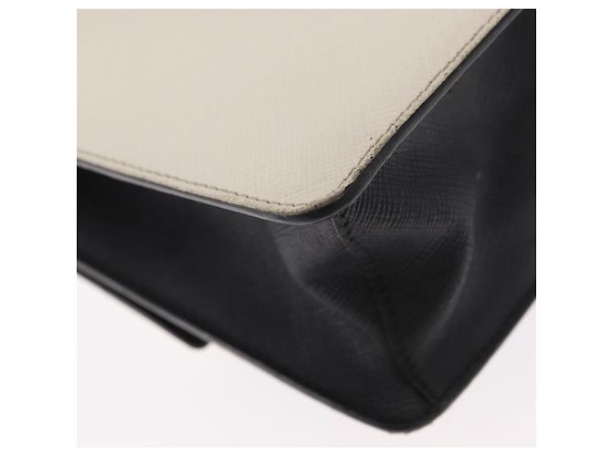 PRADA Schultertasche aus Leder mit Kette Weiß Silber Authentisch bs32042 - Ansicht 17