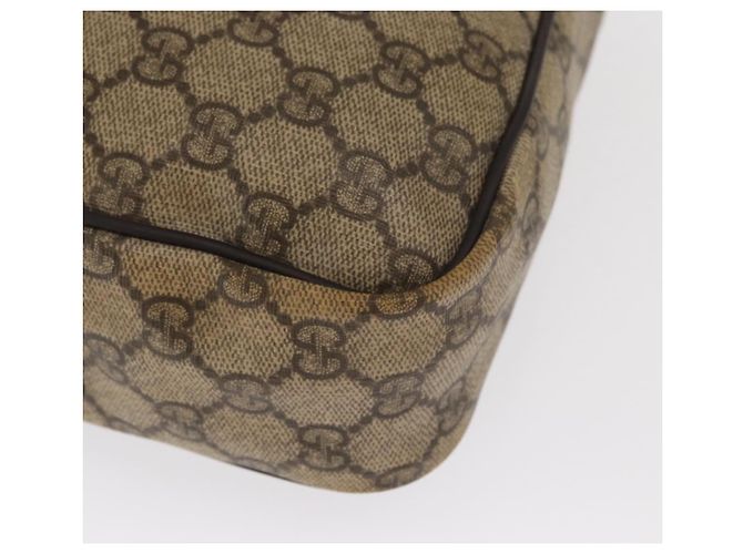 Gucci Borsa a Spalla GG Supreme PVC Beige Oro 201448 Auth ka1064 D'oro - vista 11
