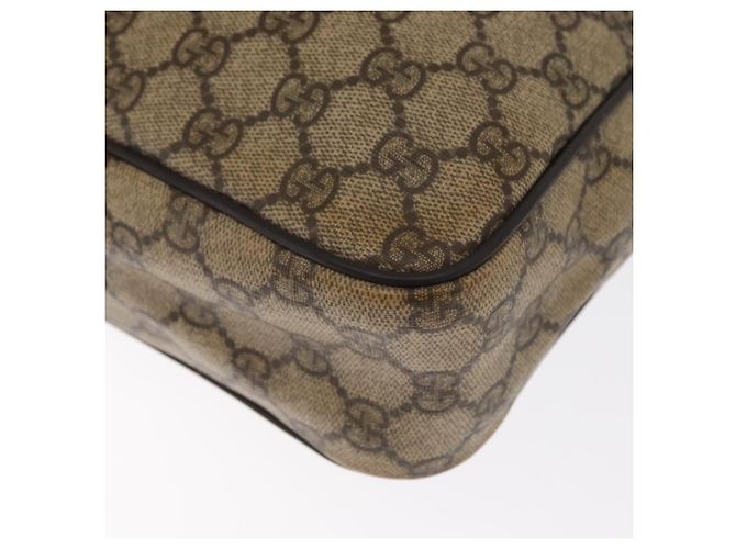 Gucci Borsa a Spalla GG Supreme PVC Beige Oro 201448 Auth ka1064 D'oro - vista 12