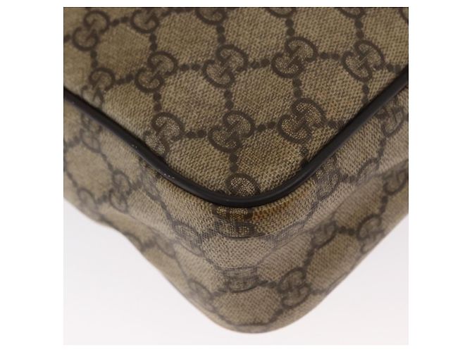 Gucci Borsa a Spalla GG Supreme PVC Beige Oro 201448 Auth ka1064 D'oro - vista 13