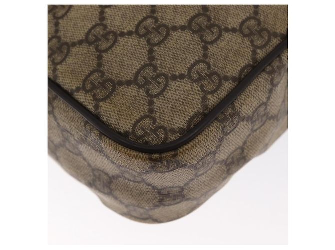 Gucci Borsa a Spalla GG Supreme PVC Beige Oro 201448 Auth ka1064 D'oro - vista 14