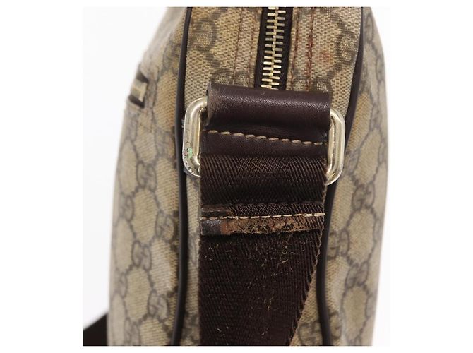 Gucci Borsa a Spalla GG Supreme PVC Beige Oro 201448 Auth ka1064 D'oro - vista 15