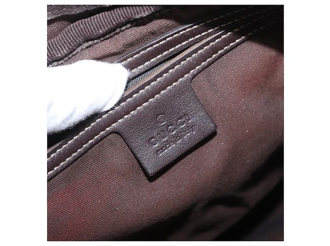 Gucci Borsa a Spalla GG Supreme PVC Beige Oro 201448 Auth ka1064 D'oro - vista 18