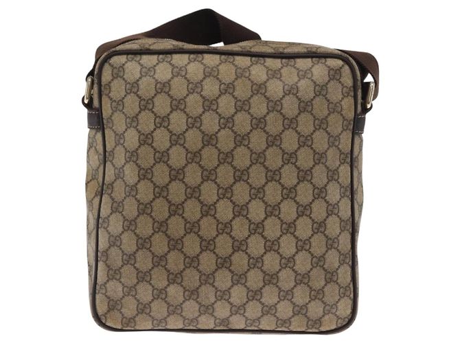 Gucci Borsa a Spalla GG Supreme PVC Beige Oro 201448 Auth ka1064 D'oro - vista 3