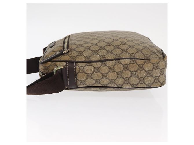 Gucci Borsa a Spalla GG Supreme PVC Beige Oro 201448 Auth ka1064 D'oro - vista 5
