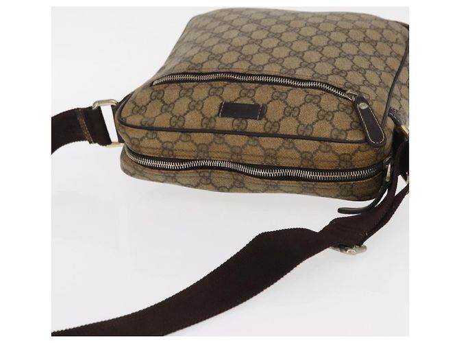 Gucci Borsa a Spalla GG Supreme PVC Beige Oro 201448 Auth ka1064 D'oro - vista 6