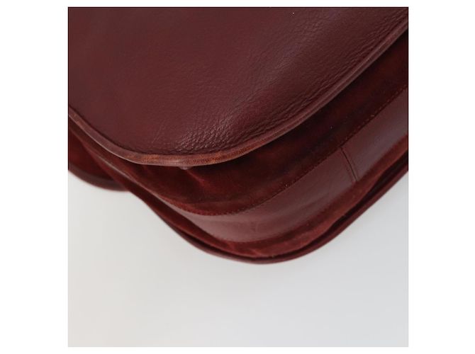 CARTIER Borsa a Spalla Must Line Pelle Bordeaux Oro Auth mr1590 D'oro Bordò - vista 13