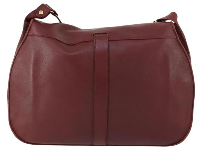 CARTIER Borsa a Spalla Must Line Pelle Bordeaux Oro Auth mr1590 D'oro Bordò - vista 3
