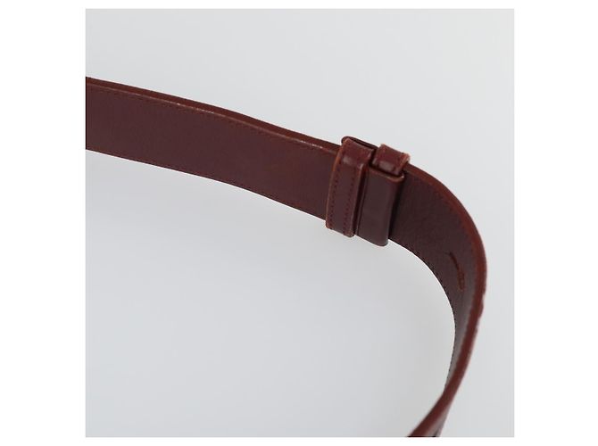 CARTIER Borsa a Spalla Must Line Pelle Bordeaux Oro Auth mr1590 D'oro Bordò - vista 8